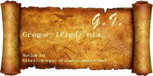 Gregor Ifigénia névjegykártya